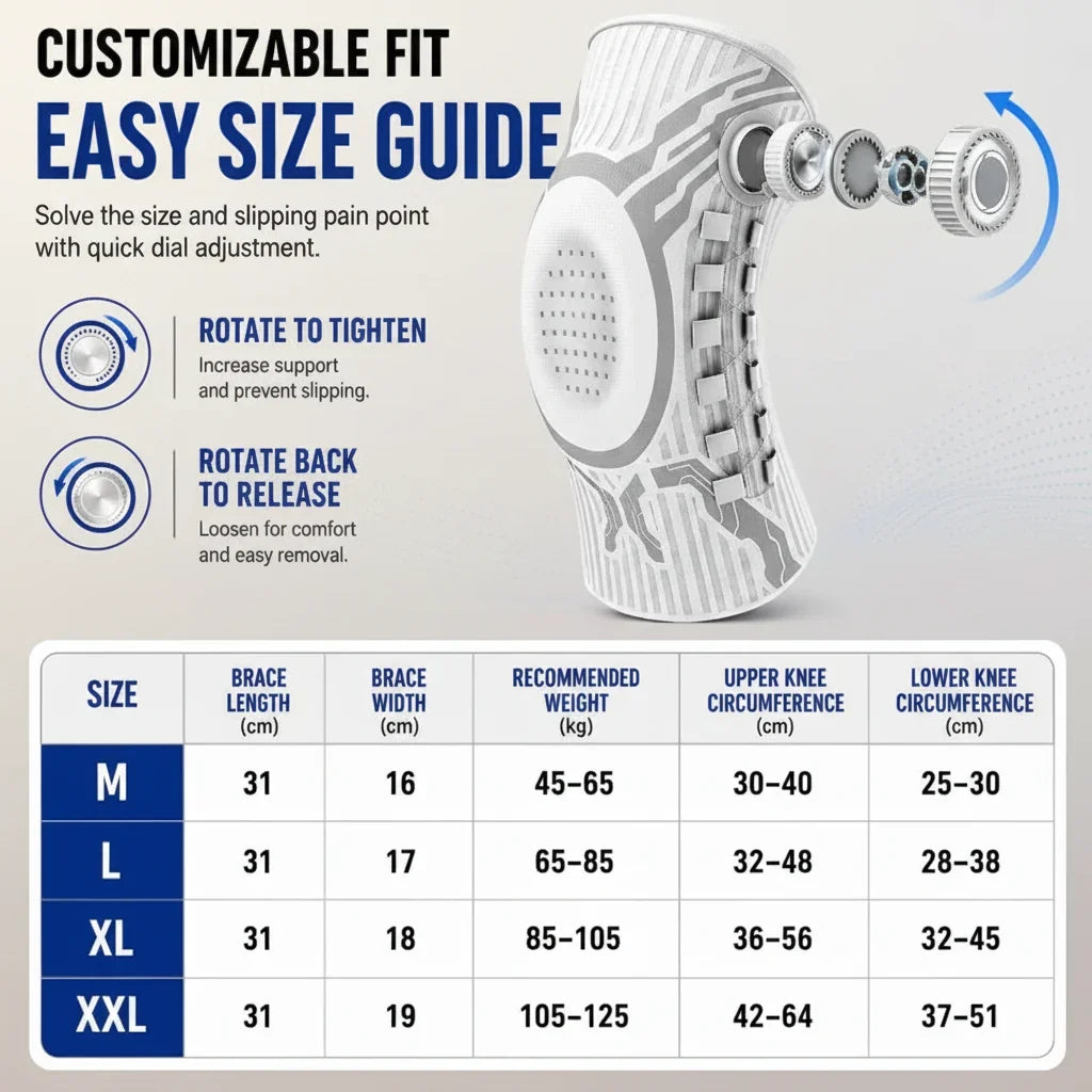 Dial-Adjust Compression Knee Brace